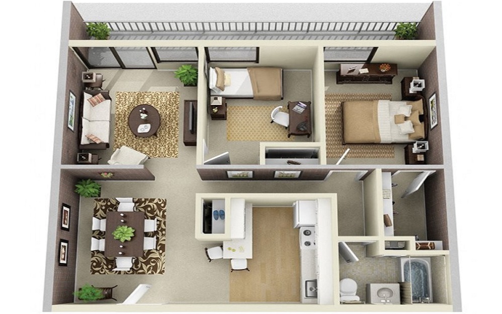 2 Bedroom floor plan