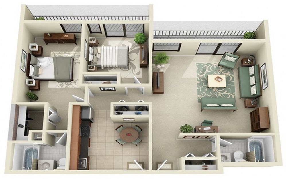 2 Bedroom floor plan